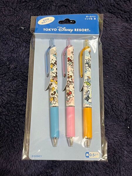 ディズニーランド ボールペン3本セット ミッキー ミニー ドナルド 未使用