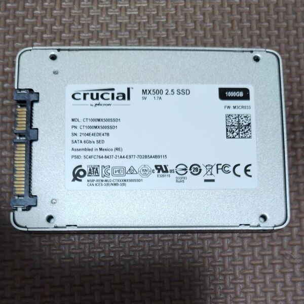 Crucial MX500 2.5インチSSD 1TB CT1000MX500SSD1 中古品