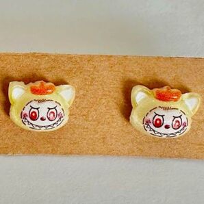 ラブブ ピアス イエロー 猫 可愛い オシャレ No.27