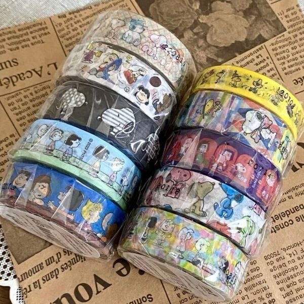 MT スヌーピー マスキングテープ 10点◆チャーリーブラウン ウッドストック PTANUTS SNOOPY マステ カモ井