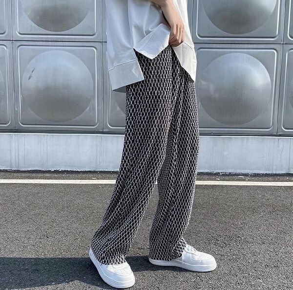 ★売れてます!★ 総柄 パンツ 黒 ストリート 2XL ワイド シルエット