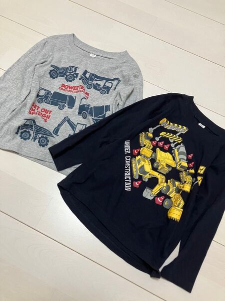 はたらく車 働く車 男の子 長袖Tシャツ ロンT 100