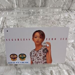希少 非売品 安室奈美恵 テレホンカード 50度数 LOTTE シュガーレス ゼロアイス 未使用