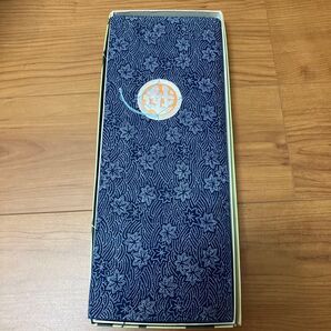 反物 綿100% 花柄 ネイビー 未使用