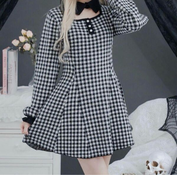Palelfy パルエルフィー 襟付きニットミニワンピ