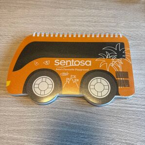 シンガポール セントーサ バス型メモ帳 オレンジ色