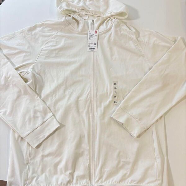 ユニクロ UNIQLO ドライEXUVカットフルジップパーカ ホワイト XL