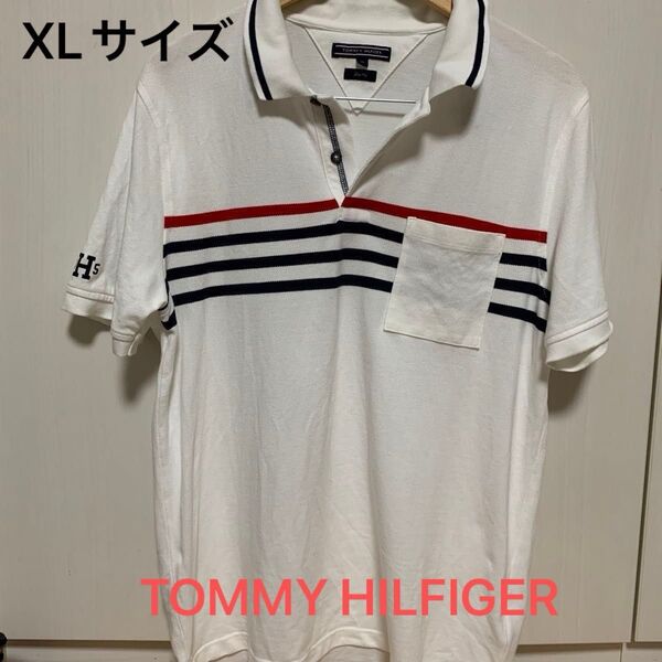 トミーヒルフィガー 半袖 ポロシャツ XL(LL)サイズ スリムフィット