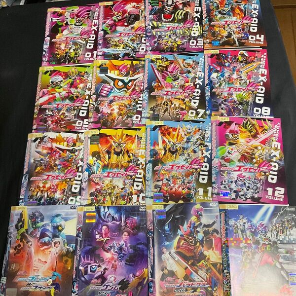 DVD 仮面ライダーエグゼイド 全12巻+劇場版等関連作品4枚 計16枚