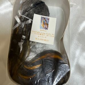 ドール用ウィッグ MSDoll 6-7インチ Highlight Long Curly Hair Gold(挑金)