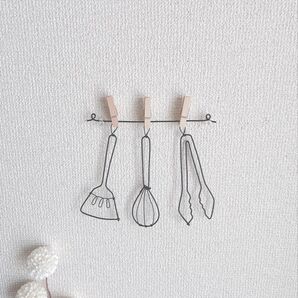 ワイヤーアート ワイヤークラフト キッチン 壁飾り ハンドメイド