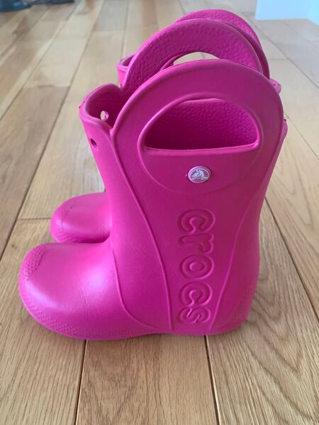 crocs クロックス キッズ レインブーツ 長靴 ピンク J3 子供用