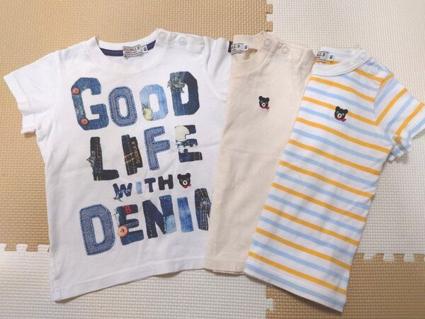 ミキハウス・ダブルビー DOUBLE.B 半袖Tシャツ 80サイズ 3枚