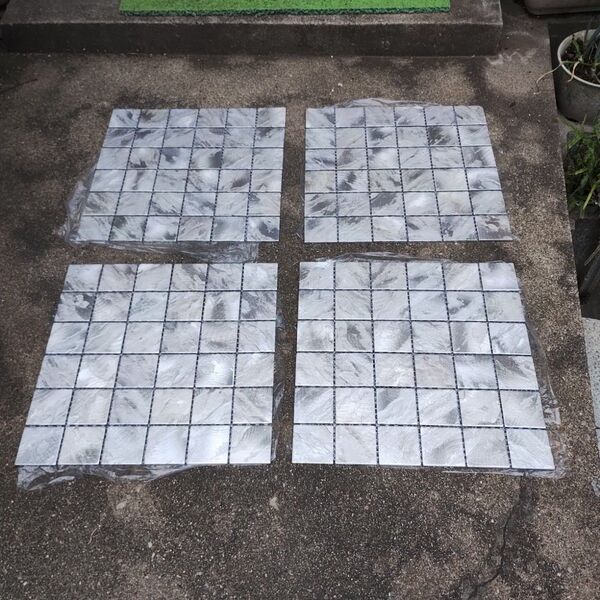 セラミックガラス メタルマーブルモザイクタイル 30×30cm 4枚セット