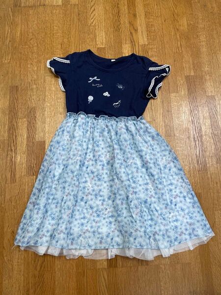 ワンピース、 半袖ワンピース、女の子、キッズ、ガール、チュール、120サイズ