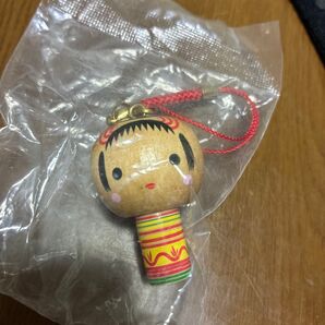 こけし ストラップ 木製