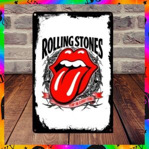 【ブリキ看板】The Rolling Stones ローリング ストーンズ ロゴ