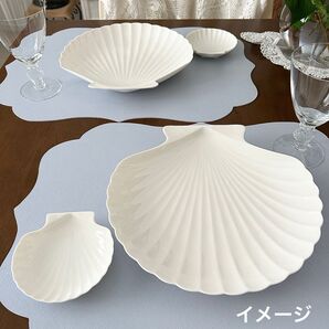 【未使用】シェル型 プレート 24cm 2枚セット 中皿 サラダプレート 大皿