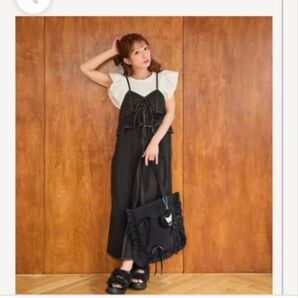 【新品】辻希美 しまむら アンジュシャルム デニム キャミワンピース S