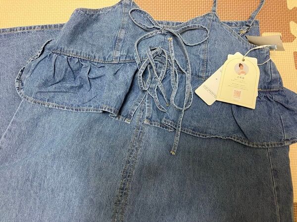 【新品】辻希美 しまむら コラボ アンジュシャルム デニム キャミワンピース S
