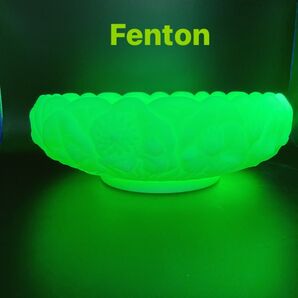 フェントン ウランガラス Fenton カスタードガラス ミルクガラス アンティーク ビンテージ ウォーターリリー ガラスボウル