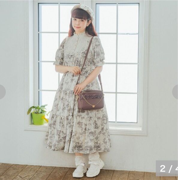 LL しまむら 青木美沙子 トワルドジュイ ヨーク切り替えティアードワンピース ヨーク襟 mpetit ロリィタ カジュロリ