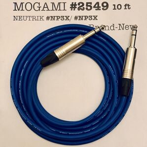 MOGAMI 2549 バランスケーブル 3m 青 新品 NEUTRIK TRS