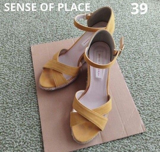 ウェッジソールサンダル マスタードイエロー 39 SENSE OF PLACE by URBAN RESEARCH