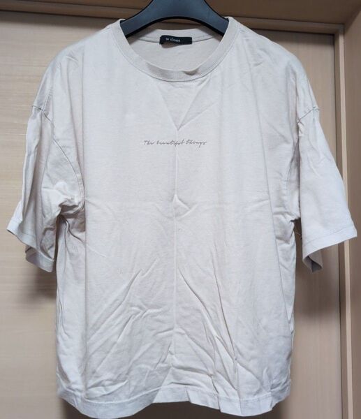 W closet アイボリー 五分袖Tシャツ