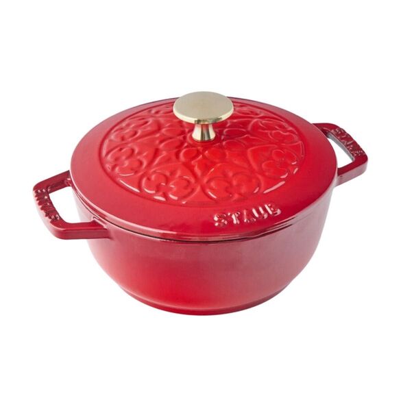 【新品未開封】 ストウブ staub ワナベ WA-NABE S 16cm リリー lily チェリー ホーロー 両手鍋 ココット
