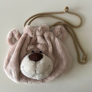 ラブベアブラウン NICI ニキ ベア くま 熊 フィギュア フェイスポーチ ぬいぐるみ 巾着ポーチ 小物ケース フィギュア