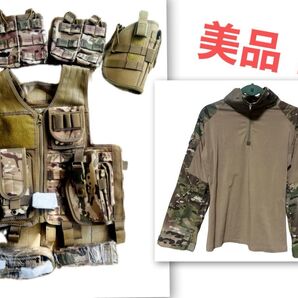 お得美品!ゴーストギア★V1ベスト★コンバットシャツ★ホルスター★マガジンポーチ★セット マルチカム レディース サバゲー