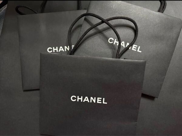 CHANEL ショップ袋 シャネル ショッパー 黒 ブラック 新品 未使用 バッグ 紙袋 3枚 セット