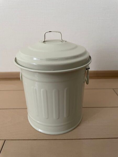 未使用に近い 美品 ホワイト スチールバケツ 缶 バケツ ボックス 小物入れ