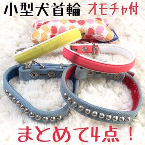 ★送料無料★訳あり首輪★小型犬#15★まとめて4点★おもちゃ付き!★現品⑦