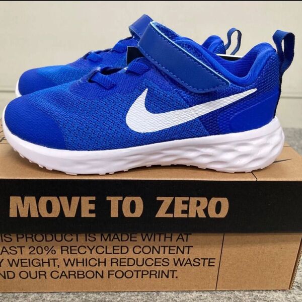 NIKEナイキキッズジュニアスニーカー男の子マジック式 ブルー 新品14ナイキ青 ナイキシューズ