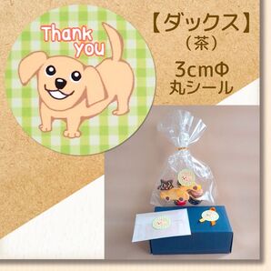 【ダックスフンド・茶】Thankyouシール48枚★組み合わせ可★ラッピング無料