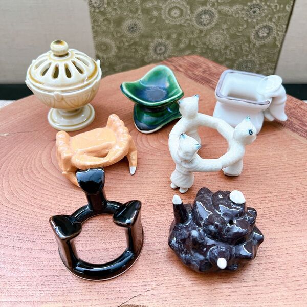 色変【七種蓋置】 色変七種蓋置 茶道具 インテリア 縁起物 陶器