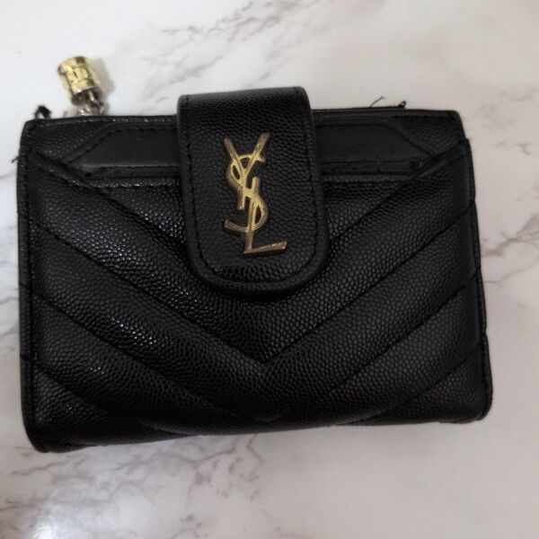 SAINT LAURENT サンローラン 二つ折り財布 ブラック