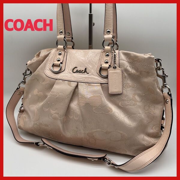 COACH ハンドバッグ ショルダーバッグ 2way シグネチャー ピンク
