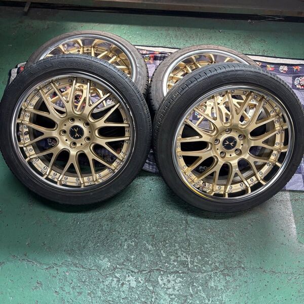 マーベリック709M ゴールド19インチ8.5J/9.5J4本セットおまけ付き PCD114