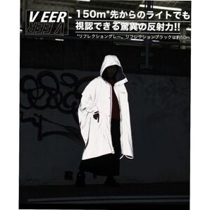 KiU ライトに反射する安全レインポンチョ「VEER」レインコート 男女兼用 フルリフレクター カッパ 合羽 自転車 ユニセックス