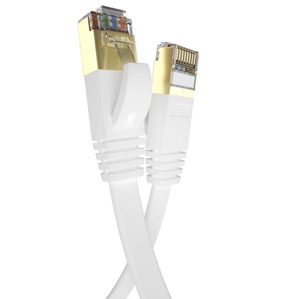 LANケーブル CAT8 40Gbps/2000MHz伝送帯域 イーサネットケーブル カテゴリー8 (ホワイト 3M)