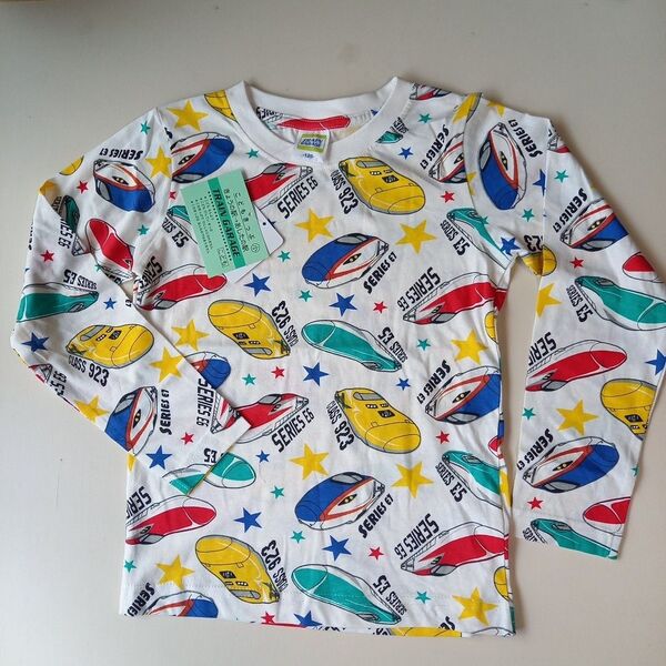 新品 新幹線柄 長袖Tシャツ 120cm