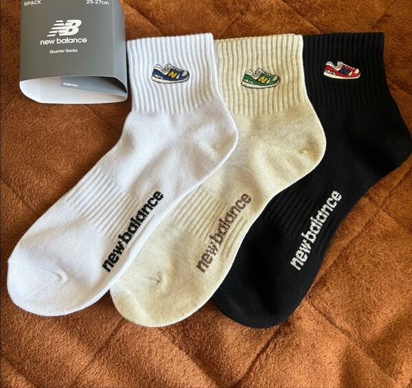 New Balance メンズ 靴下 クォーターソックス 25~27cm 3足セット コストコ メンズ