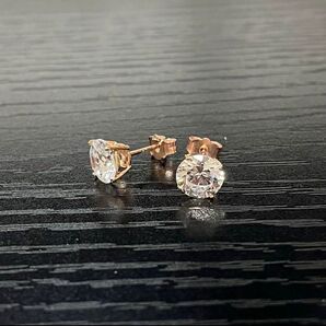 AVALANCHE アバランチ 14K ローズゴールド スタッズ ピアス 7mm 両耳