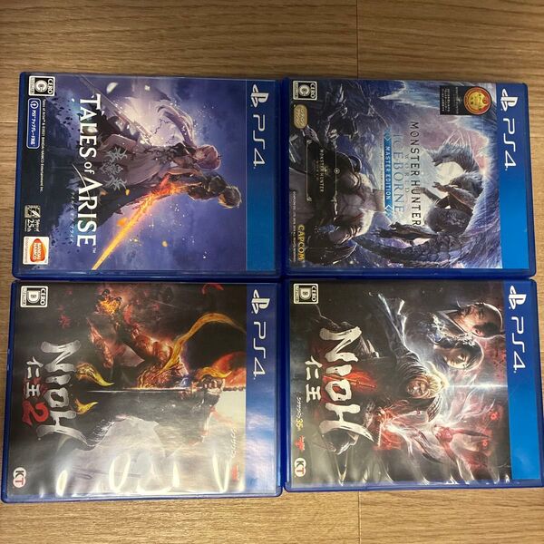 ps4 ソフト 4本まとめ売り モンハン アイスボーン アライズ 仁王1,2