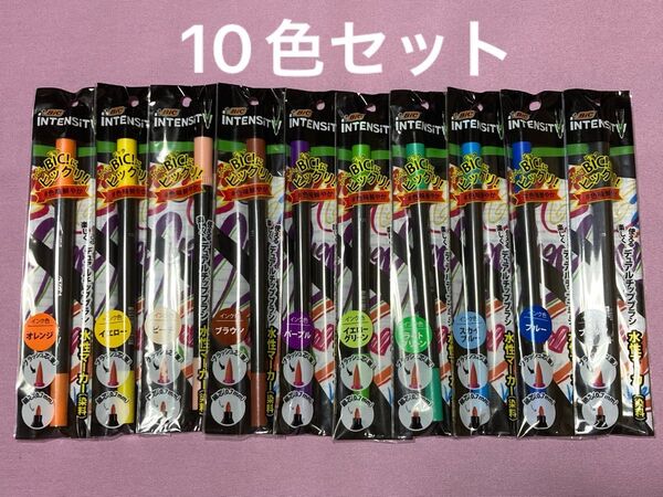 ビック 水性デュアルチップマーカー 【10色セット】10本 水性マーカー 水性ペン フェルトチップ BIC