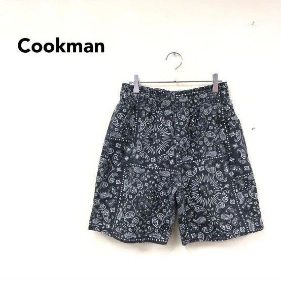 Cookman クックマン ハーフパンツ M ブラック ペイズリー柄 総柄