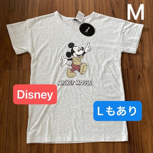 新品タグ付 レディース ミッキーマウス 半袖 Tシャツ Mサイズ ディズニー薄手 部屋着 Lもあり